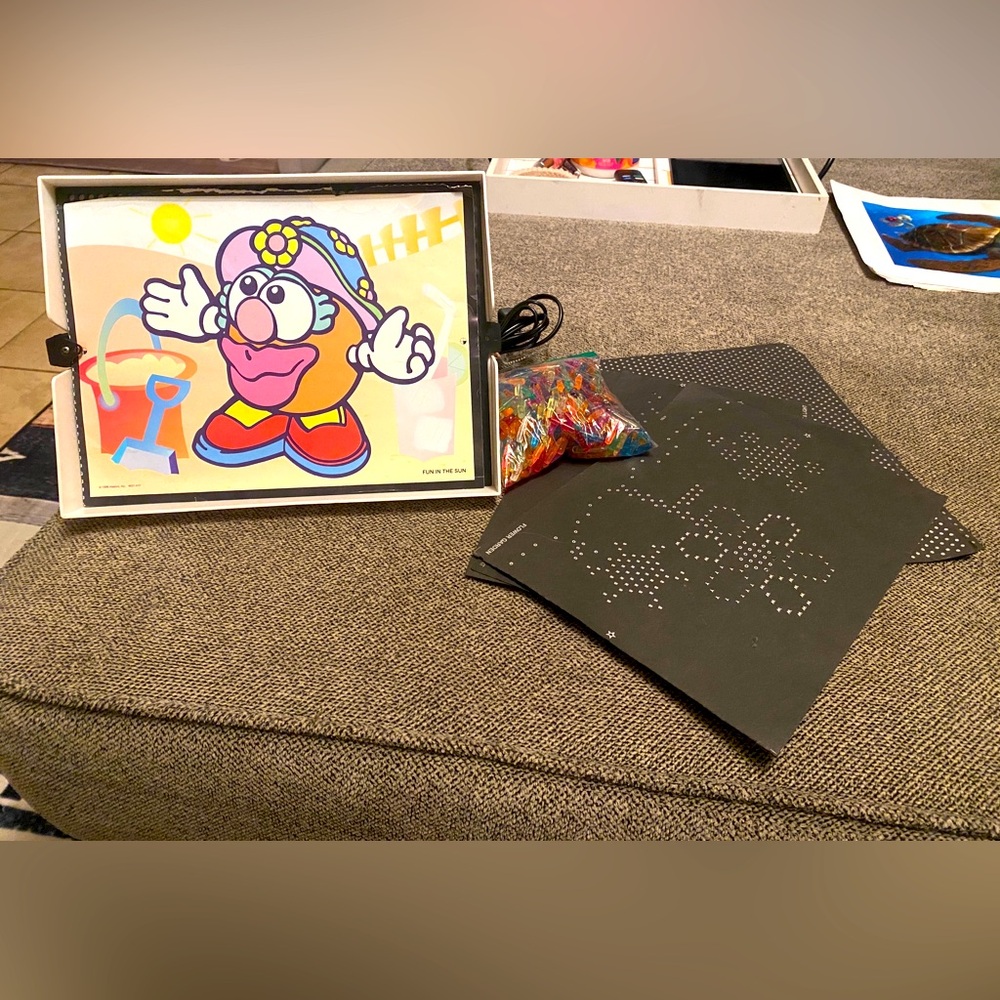 Vintage 1996 Mr. Potato Head Lightbox Art Panel with Bead Templates